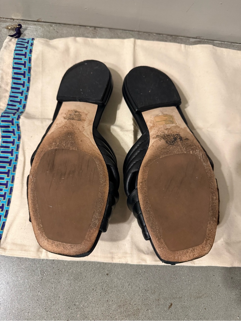Tory Burch Black Padded Crossband Slide Mules - Picture 5 of 6